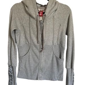 Free People light grey zip-up jacket